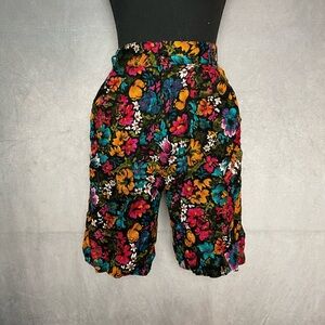Vintage 80s / 90s linen multicolor floral shorts